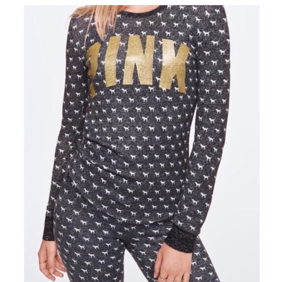 VS Pink Dog Logo Pajama Set - Picture 2 of 2